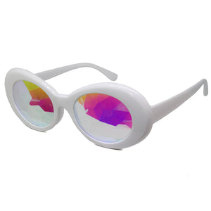 White Clout Kaleidoscope Glasses