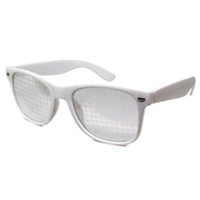 Load image into Gallery viewer, White Wayfarer Spiral Diffraction Glasses