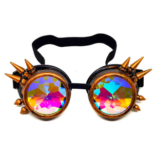 Brushed Copper Steampunk Kaleidoscope Goggles V2