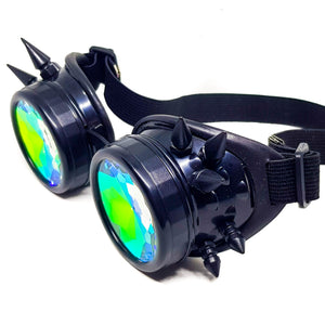 Black Steampunk Kaleidoscope Goggles V2