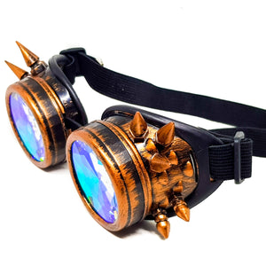 Brushed Copper Steampunk Kaleidoscope Goggles V2