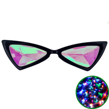 Load image into Gallery viewer, Black Cat Eye Kaleidoscope Glasses