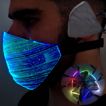 Load image into Gallery viewer, Black Optic Fibre LED Mask