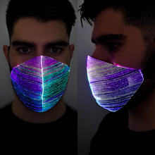 Load image into Gallery viewer, Black Optic Fibre LED Mask