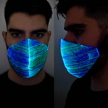 Load image into Gallery viewer, Black Optic Fibre LED Mask