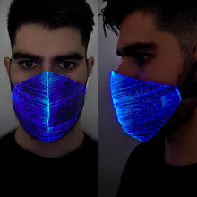 Load image into Gallery viewer, Black Optic Fibre LED Mask