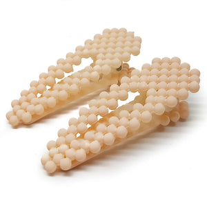 Champagne Beaded Hair Clips
