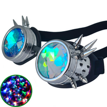 Load image into Gallery viewer, Chrome Steampunk Kaleidoscope Goggles V2