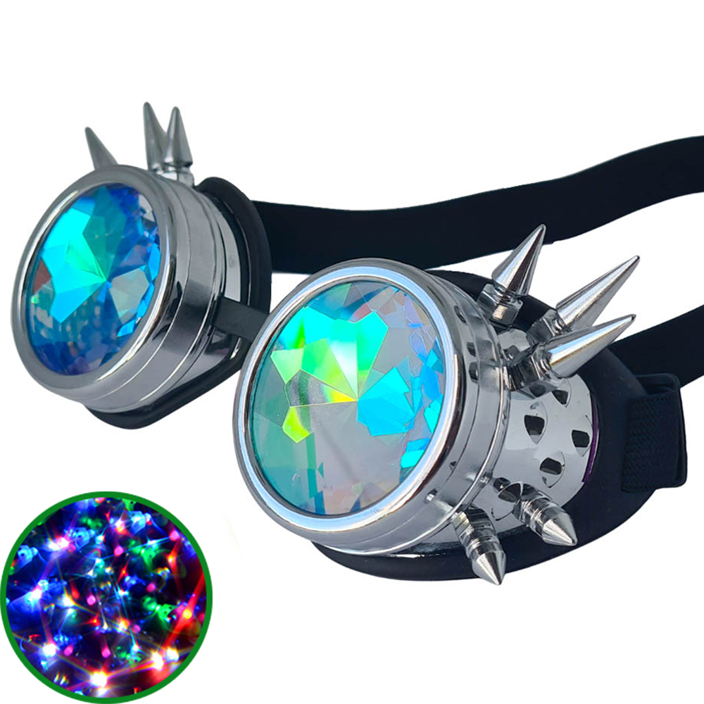 Chrome Steampunk Kaleidoscope Goggles V2