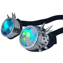 Load image into Gallery viewer, Chrome Steampunk Kaleidoscope Goggles V2