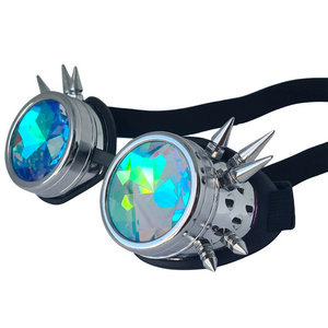 Chrome Steampunk Kaleidoscope Goggles V2