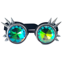 Load image into Gallery viewer, Chrome Steampunk Kaleidoscope Goggles V2