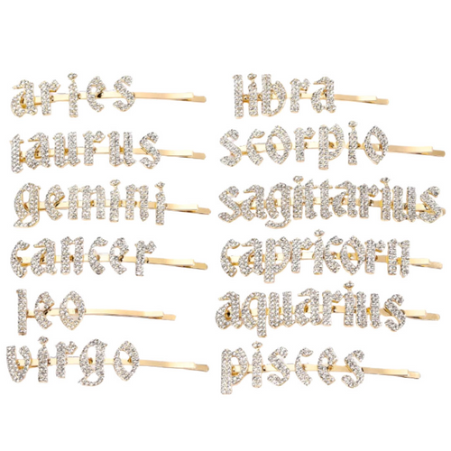 Gold Zodiac Hair Clips