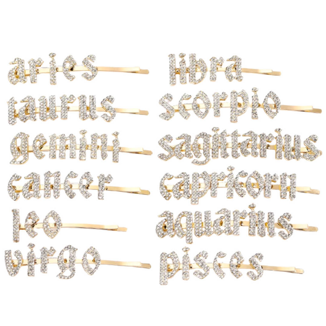 Zodiac Spring Clips Gold Zodiac Hair Clips – Euphorium Store