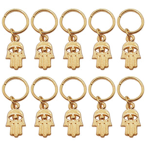 Gold Hamsa Hand Hair Rings