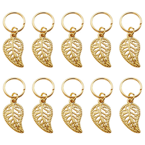 Gold Leaf Hair Rings