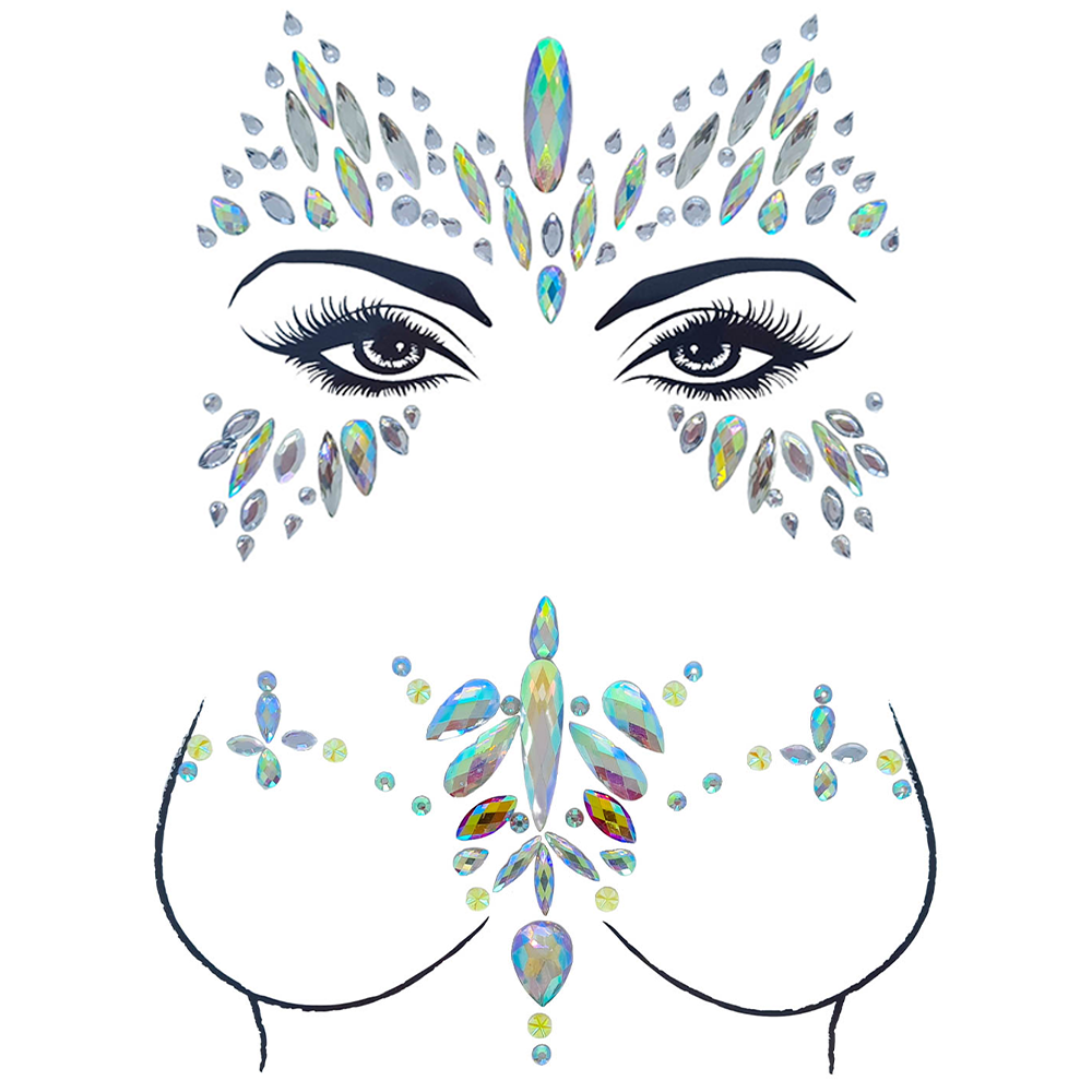 Face and on sale body gems