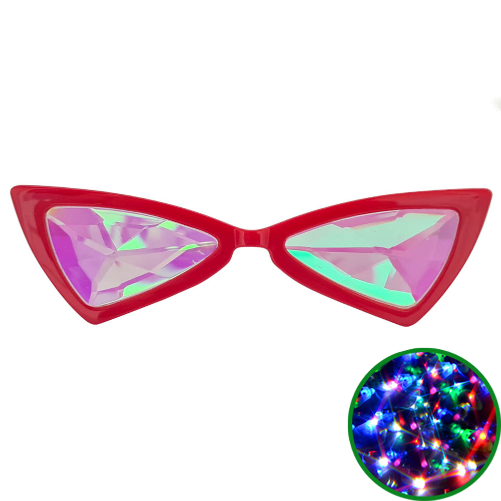 Red Cat Eye Kaleidoscope Glasses Euphorium Store