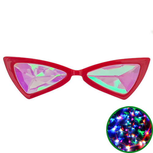 Red Cat Eye Kaleidoscope Glasses