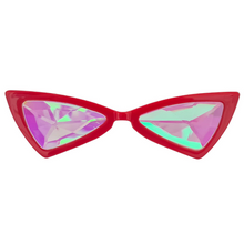 Load image into Gallery viewer, Red Cat Eye Kaleidoscope Glasses