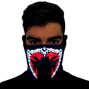 Red Predator LED Sound Reactive Mask