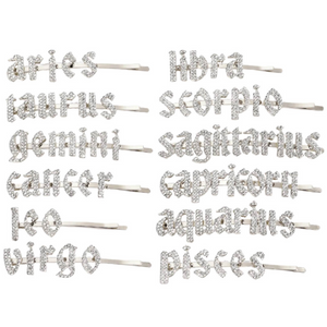 Silver Zodiac Hair Clips