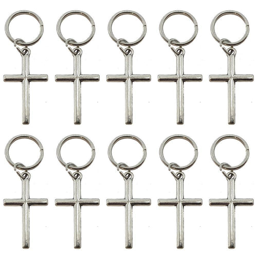 Silver Cross Hair Rings