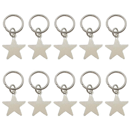 Silver Star Hair Rings