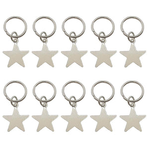 Silver Star Hair Rings