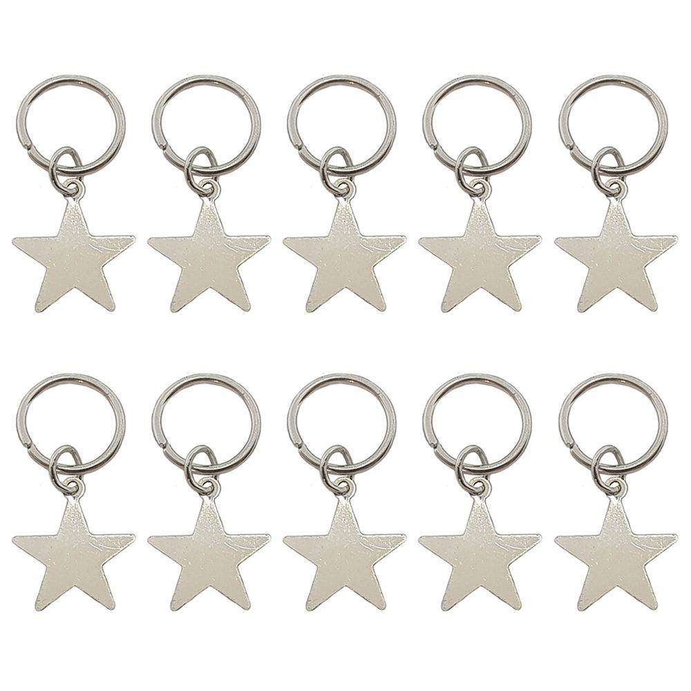 Silver Star Hair Rings
