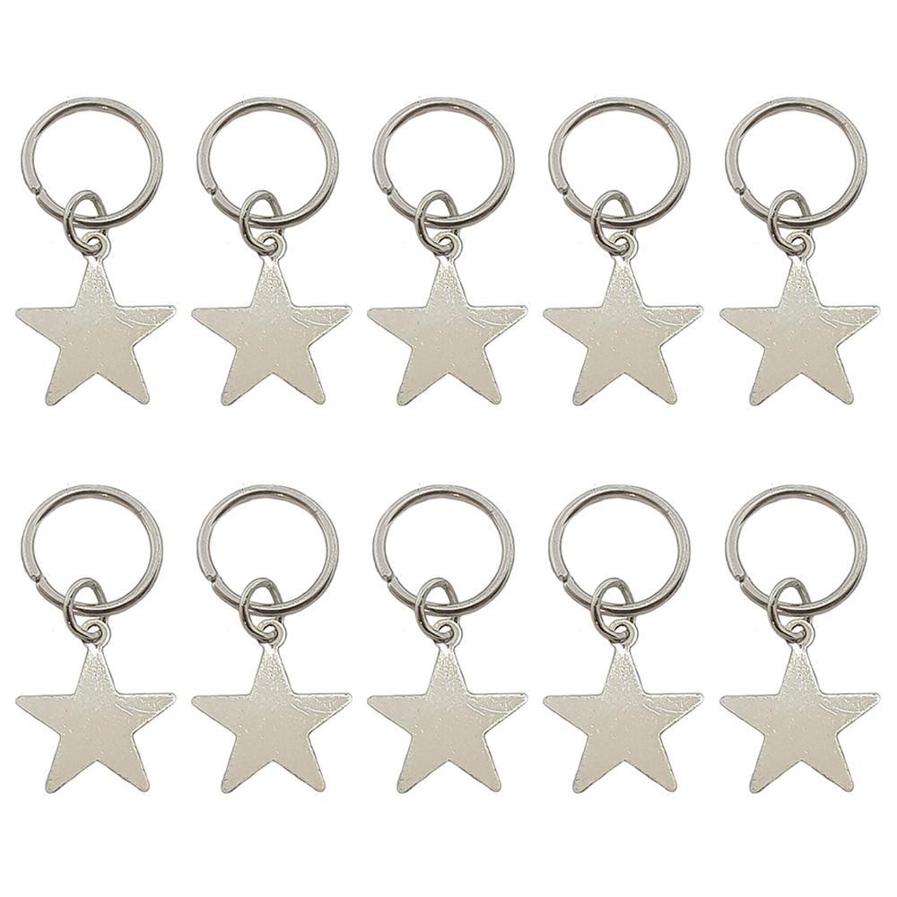 Silver Star Hair Rings