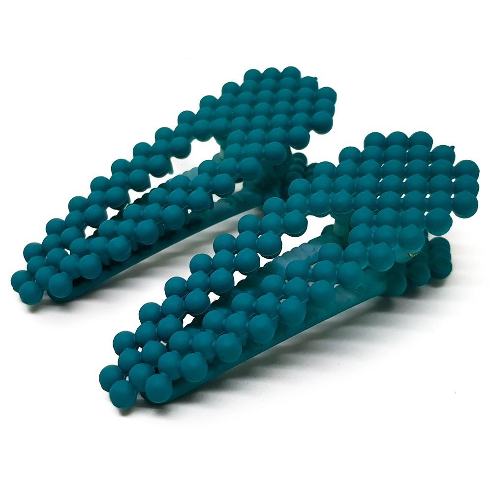 Turquoise Beaded Hair Clips