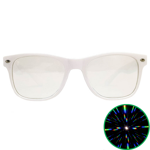 White Wayfarer Ultimate Diffraction Glasses